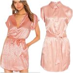 Joie nwt //  daran island sunset leopard satin mini dress Photo 2