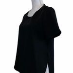 Topshop Black Slit Side High Low Top Blouse 10 Photo 4