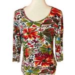 Vtg 80s bright floral top Size undefined Photo 0