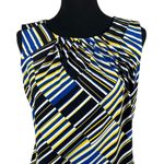 Calvin Klein Sleeveless Bold Stripes/Geometric Print Blouse Size Large Petite Photo 0