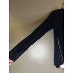 CAbi  Sweater Womens Small Navy Long Sleeve Cable Knit Side Zip Tunic Pullover Photo 3
