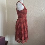 Francesca’s Collections Rust Floral Lace Fit and Flare Dress NWT XS Autumn Fall Photo 6