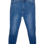 Kancan High Rise Dark Ripped Hem Skinny Jeans in dark sandblast wash size 25 Photo 2