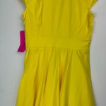 Betsey Johnson NWT Yellow Rockabilly Dress Sz 12 Pinup Girl Wrap Fit Flare Photo 13