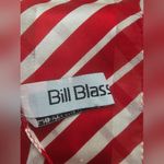 Bill Blass  Red and White Striped Silk Long Neck Scarf Photo 3
