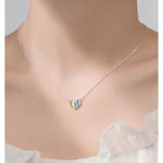 Boutique NEW Rainbow Heart 925 Sterling Silver Necklace, 16-18”‎ Photo 7