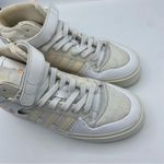 Adidas  Women's White and Tan leather High-Top Sneakers size 9 flowers embossed Photo 1