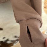 BEARPAW Women's Tan 1/4 Zip Cropped Sweatshirt Drawstring Bottom Size Small Photo 3