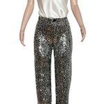 Anthropologie MAEVE x Colette Cropped Wide-Leg Sequin Pants, Silver, 25” Photo 6