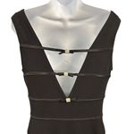 Tadashi Shoji Tadashi Black Maxi Dress Evening Formal Sleeveless Rhinestone Detail VTG Size 10 Photo 4