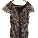 Lane Bryant Top Blouse Size 14/16 V-Neck Brown Empire Waist Peasant Cottage NWT Photo 0