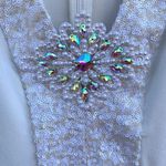 Dress the Population Cream Sequin Rhinestone Sleeveless Swing Mini Dress Small Photo 3