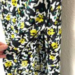 Proenza Schouler  Floral Knot Black Yellow Side Slits Midi Dress Size 6 Photo 3