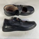 Drew  Orchid Mary Jane Black Leather Shoes Size 9 WW Photo 1