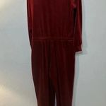 Lou & grey  Loft Velour Jumpsuit Size Small Holiday Festive Comfy Velvet Photo 5