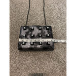 Nasty Gal Womens Charcoal Vegan Faux Leather Power Grid Studded Crossbody Bag Photo 4