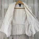 Etcetera Blazer Jacket Womens 10 White Viscose Pile Shag Lined Photo 4