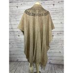 Vintage 1990's Wool Blanket poncho with button closing & fringe medium to large Gray Size undefined Photo 2