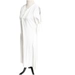Eyelet Maxi Dress Size Medium NWT Boutique Slit Sleeves Milkmaid Coquette White Photo 1