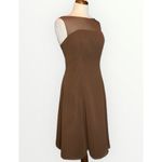 Alfred Angelo Brown Sleeveless Knee Length Cocktail Prom Formal Chiffon Dress 10 Photo 4