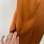 EDUN Women's Burnt Orange Rust Satin V Photo 6