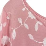 Forgotten Grace  Women’s Pink Embroidered Peasant Ruffle Top Photo 2
