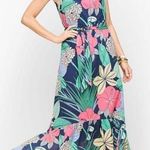 Talbots  Voile Hibiscus Floral Maxi Hi Lo Dress Size 10 Photo 0