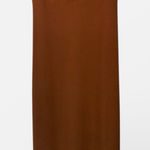 Good American Rust Brown 90s Tank Midi Dress Double Lined Slimming Size 2 Photo 0