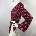 Flynn Skye  Wrap Top Multi-way Convertible Bell Sleeve Polka Dot L Photo 9