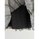 Jones New York Vtg Y2K Size 6P 100% Silk Chiffon Velvet Flounce Skirt Black Gray Photo 8