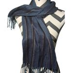 Dior Christian MONSIEUR Blue Striped Cashmaire Acrylic Scarf Photo 0