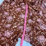 Free People NWOT  lux floral jumpsuit ruffle brown pink Sz S Photo 8