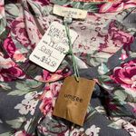 Umgee  size 1XL women’s gray floral trapeze dress flowy elastic on mid sleeve NWT Photo 8