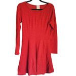 Dolan Boho Fit & Flare Sweater Dress Small Red Orange Academia Cottage Boho Photo 1
