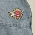 Infinity Fashions Vintage Denim Shirt Embroidered Western Long Sleeve Large Blue Photo 9