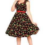 Pinup couture rockabilly cherry print dress size XS Photo 0