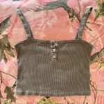 Brandy Melville brown button up crop tank top cami Photo 5