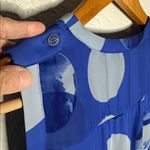 Anthropologie Leifsdottir Silk Dress Circle Skyline Blue Button Up Mini Wrap Tie Size 6 Photo 8