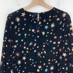Nookie Nooki London Josie Printed Velvet Blouse Stars Print Long Sleeve pullover Large Photo 8