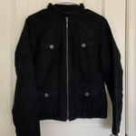 Studio Works EUC  women’s black faux suede full zip pocket lined jacket‎ size 12 Photo 0
