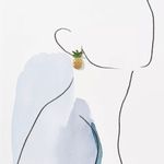 BaubleBar Looking Pine Pavé Pineapple Drop Earrings - Yellow/Green - NWB Photo 2