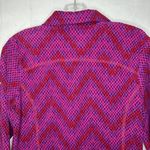 Columbia Fleece 1/4 Zip Diamond Print Pullover Size M Pink Red Purple Photo 2