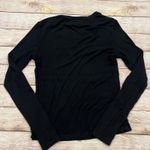 LILISIDONG Black Ribbed Long Sleeve Crew Neck Top Arty Urban Pop Size Small Photo 6
