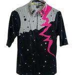 Jamie Sadock Womens Sleeveless Golf Top Small Shirt Multi Plisse Pleated 1/4 Zip Black Photo 0