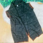 Twenty One  gray and orange fall / winter knit style sweater / vest size M Photo 5