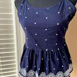 Arizona Jeans Arizona Cotton Top in Navy and White. Photo 0