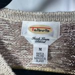 Talbots Women's Cardigan Sweater M Irish Linen Blend Button Front Knit Beige VTG Photo 1