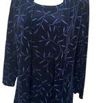 Teddi Evening Vintage Dress Long Sleeve Velvet Stretchy Glitter Print Short 90's Size 6P Photo 1