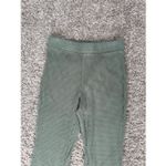 Aerie Waffle Knit High Waisted Flare Leg Pants Green Pull on Cozy S Long Photo 8