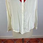 Line and Dot  Silk Color Block Button Down Photo 4